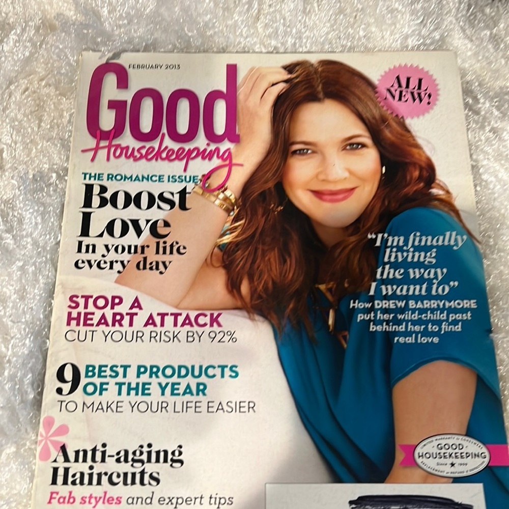 Good housekeeping magazine with Drew Barrymore
